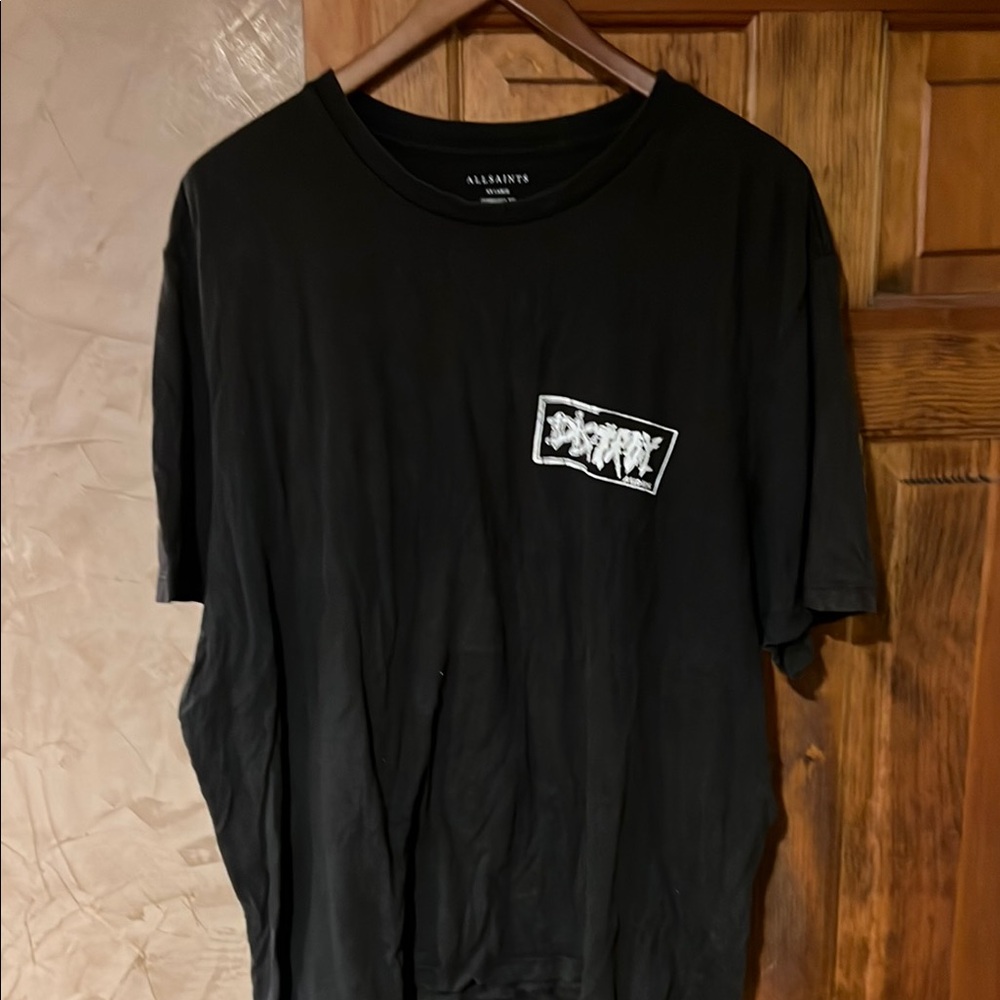 All Saints Black Graphic T-Shirt for Men